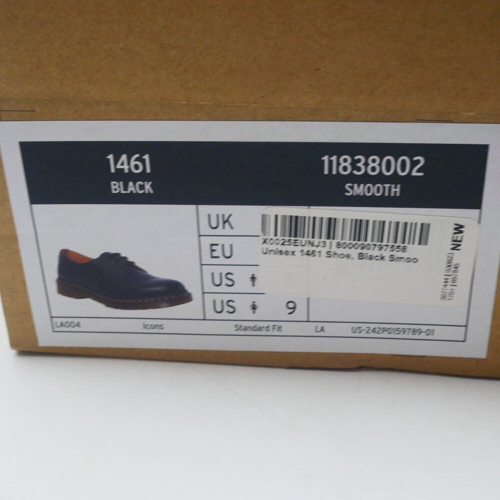 NEW Dr. Martens 1461 Shoes Women's 9 Smooth Leather Oxford Black - Picture 10 of 10